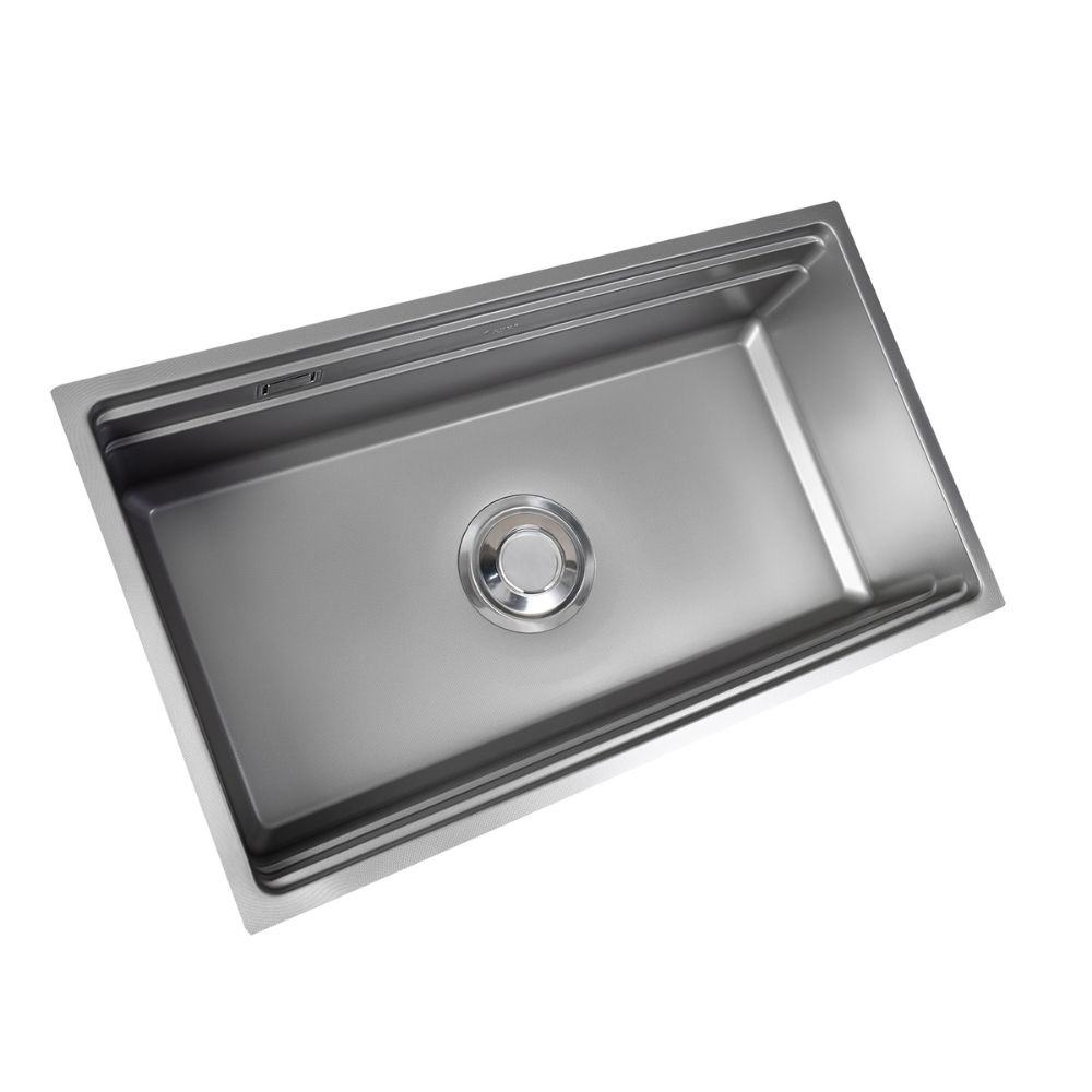 Chậu rửa chén Posco 304 Linen dập nổi KLUGER KG8644FSBasic (K600 Series)