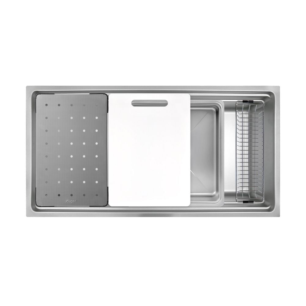 Chậu rửa chén Posco 304 Linen dập nổi KLUGER KG8644FSPlus