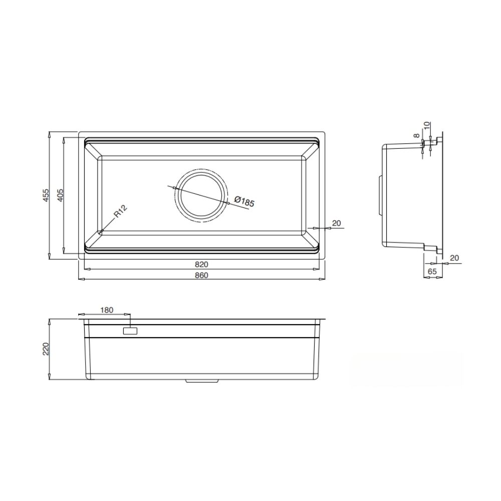 Chậu rửa chén Posco 304 Linen dập nổi KLUGER KG8644FSPlus (K600 Series)