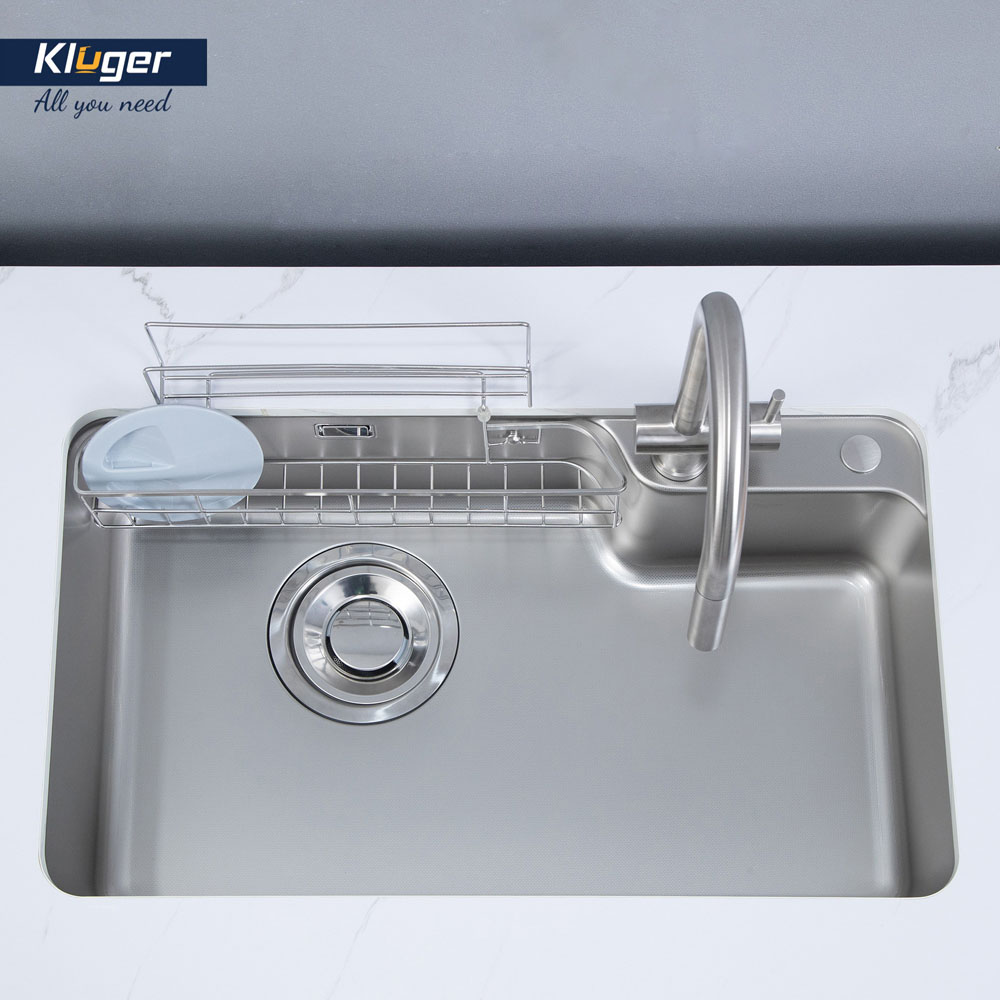 Chậu rửa chén Posco 304 Linen dập nổi KLUGER KH8048FS-S80 (HARU Series)