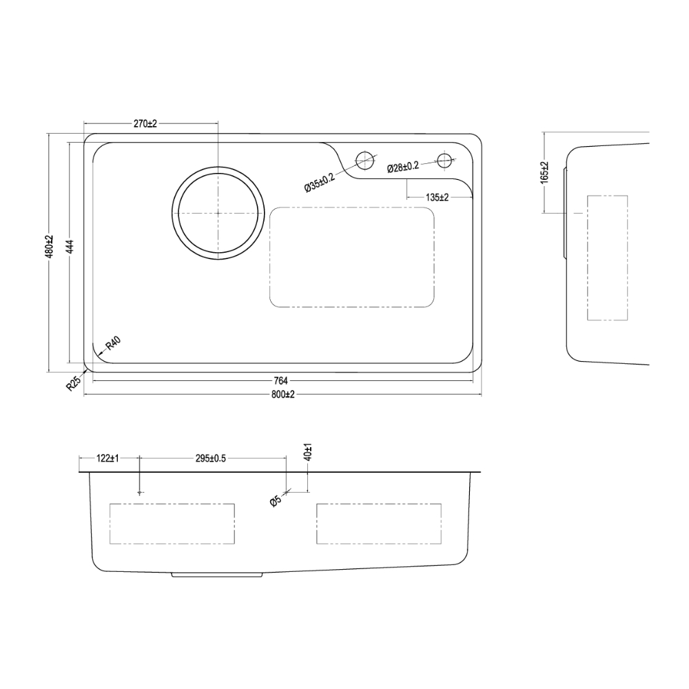 Chậu rửa chén Posco 304 Linen dập nổi KLUGER KH8048FS-S80 (HARU Series)