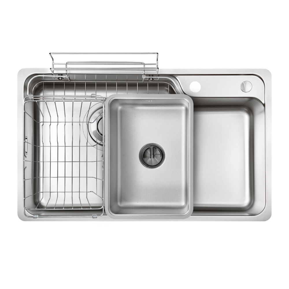 Chậu rửa chén Posco 304 Super Linen dập nổi KLUGER KH8048SLPlus