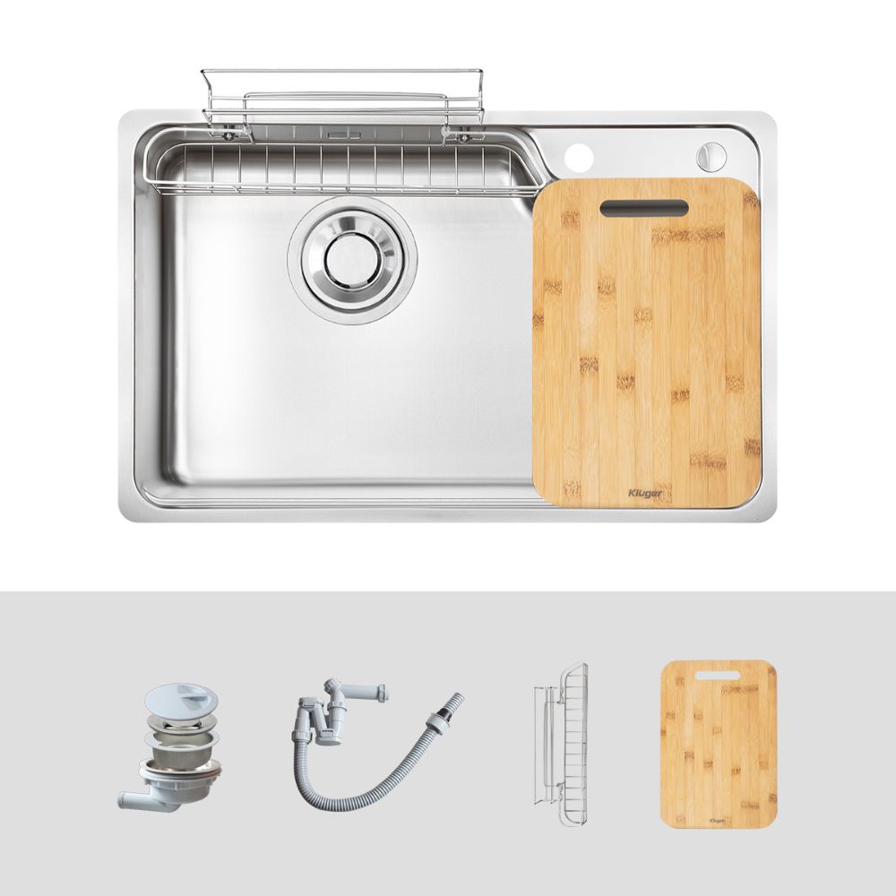 Chậu rửa chén Posco 304 Linen dập nổi Kluger KH8050FS Ulti