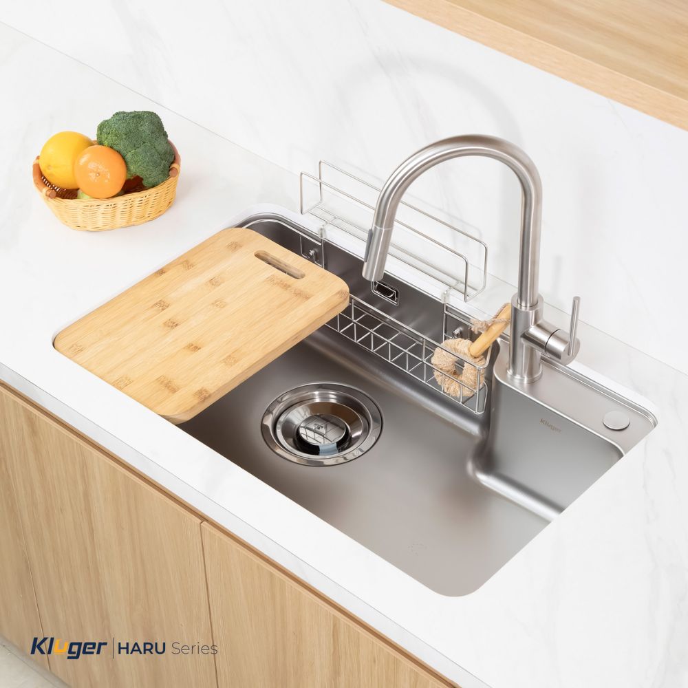 Chậu rửa chén Posco 304 Linen dập nổi Kluger KH8050FS Ulti