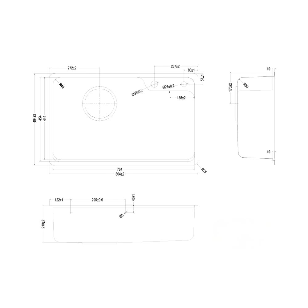 Chậu rửa chén Posco 304 Super Linen dập nổi KLUGER KH8050FSBasic (HARU Series)