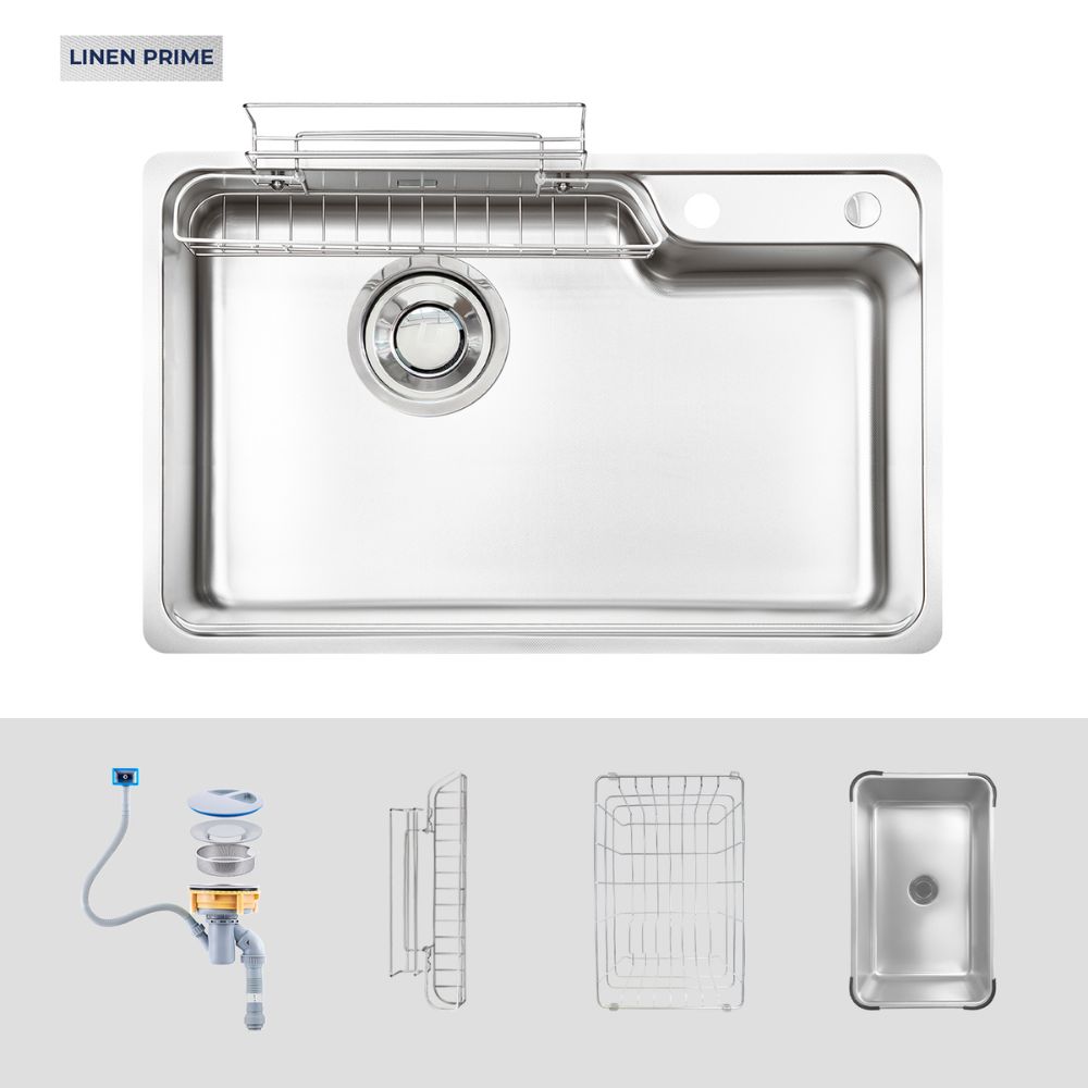 Chậu rửa chén Kluger KH8050FSP PRIME Posco 304 Linen Prime dập nổi
