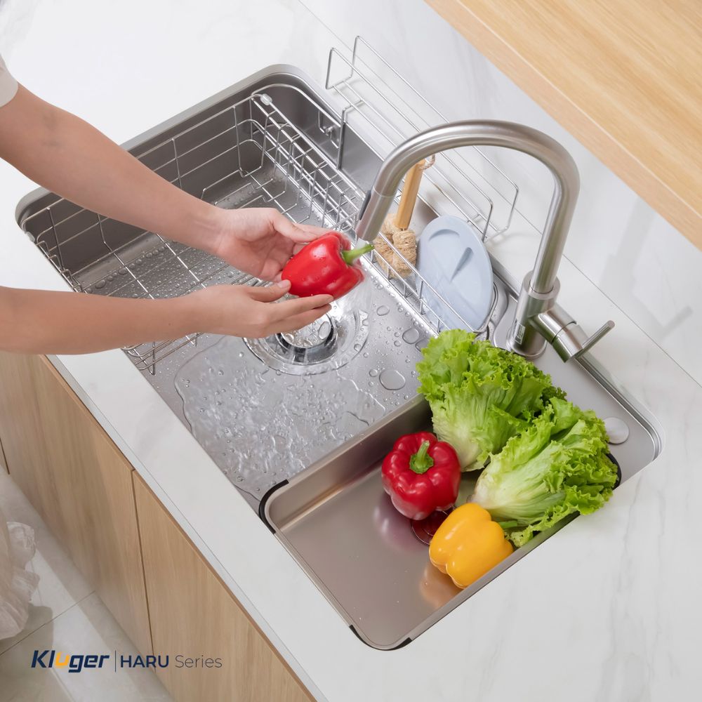 Chậu rửa chén Kluger KH8050FSP PRIME Posco 304 Linen Prime dập nổi