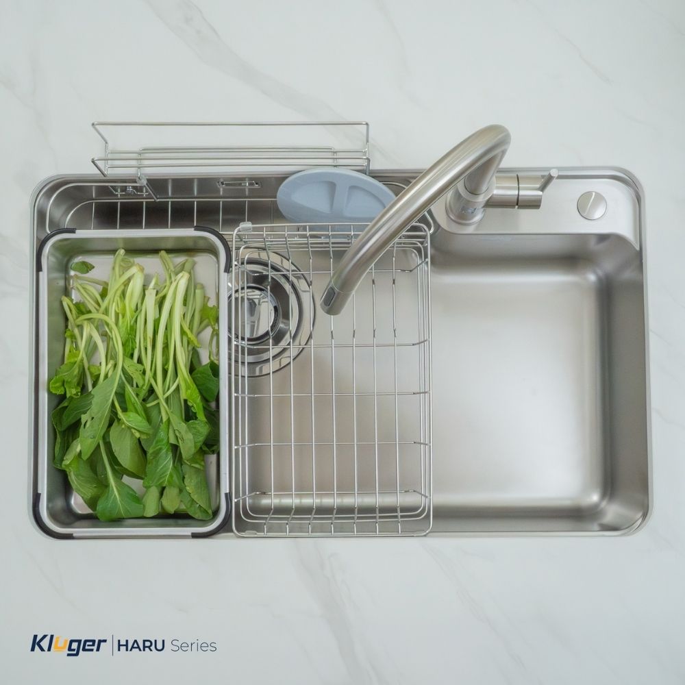 Chậu rửa chén Posco 304 Satin trơn Kluger KH8050ST Plus