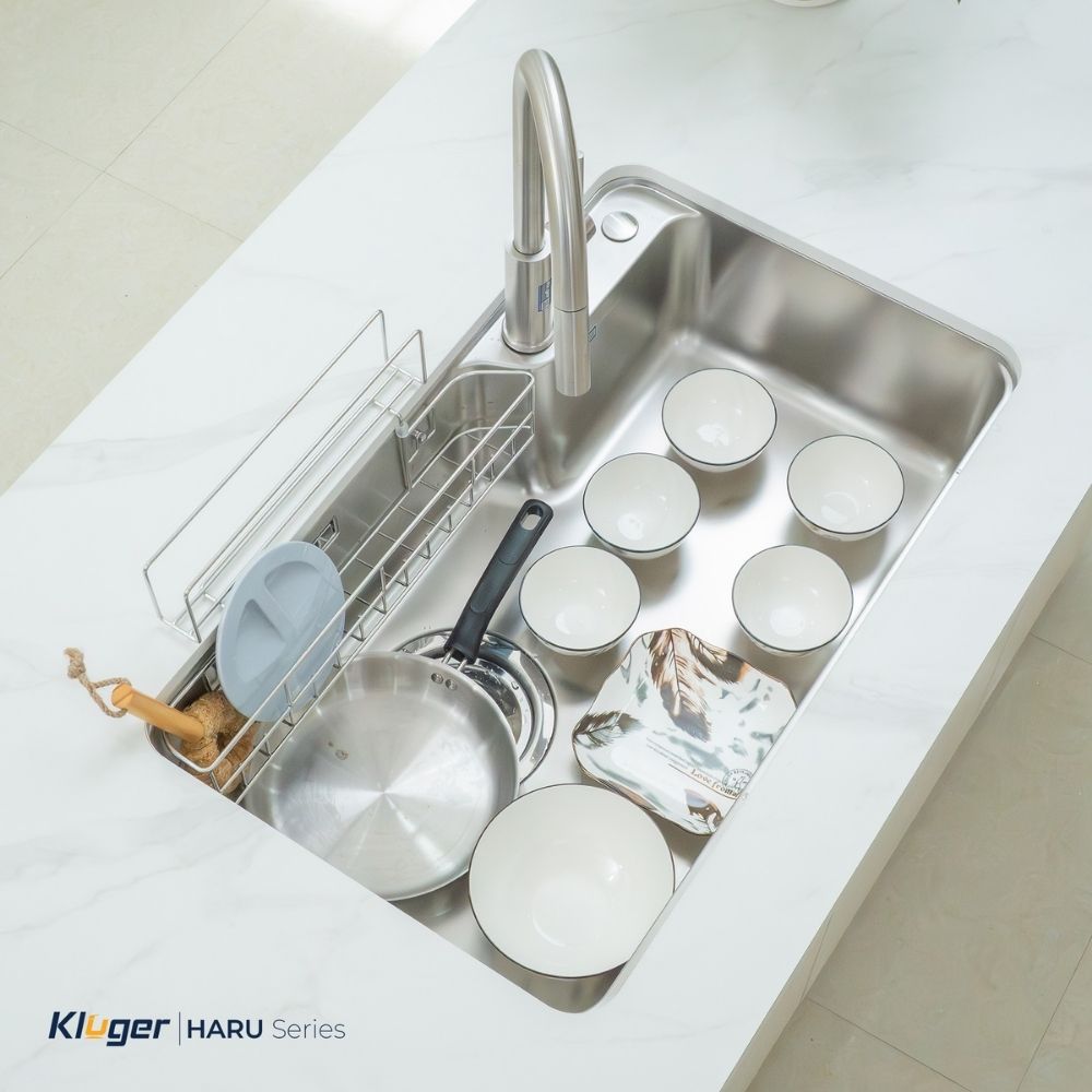Chậu rửa chén Posco 304 Satin trơn Kluger KH8050ST Plus
