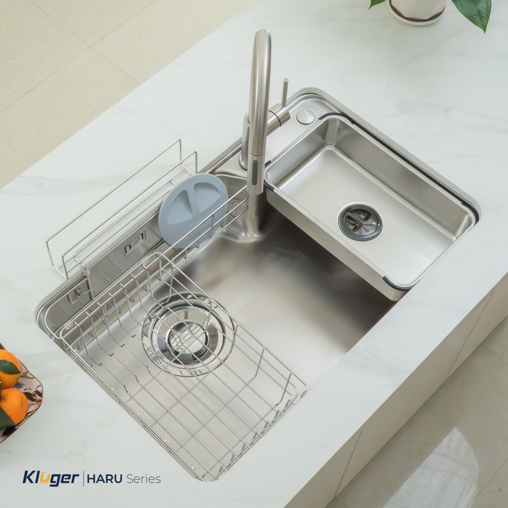 Chậu rửa chén Posco 304 Satin trơn Kluger KH8050ST Plus