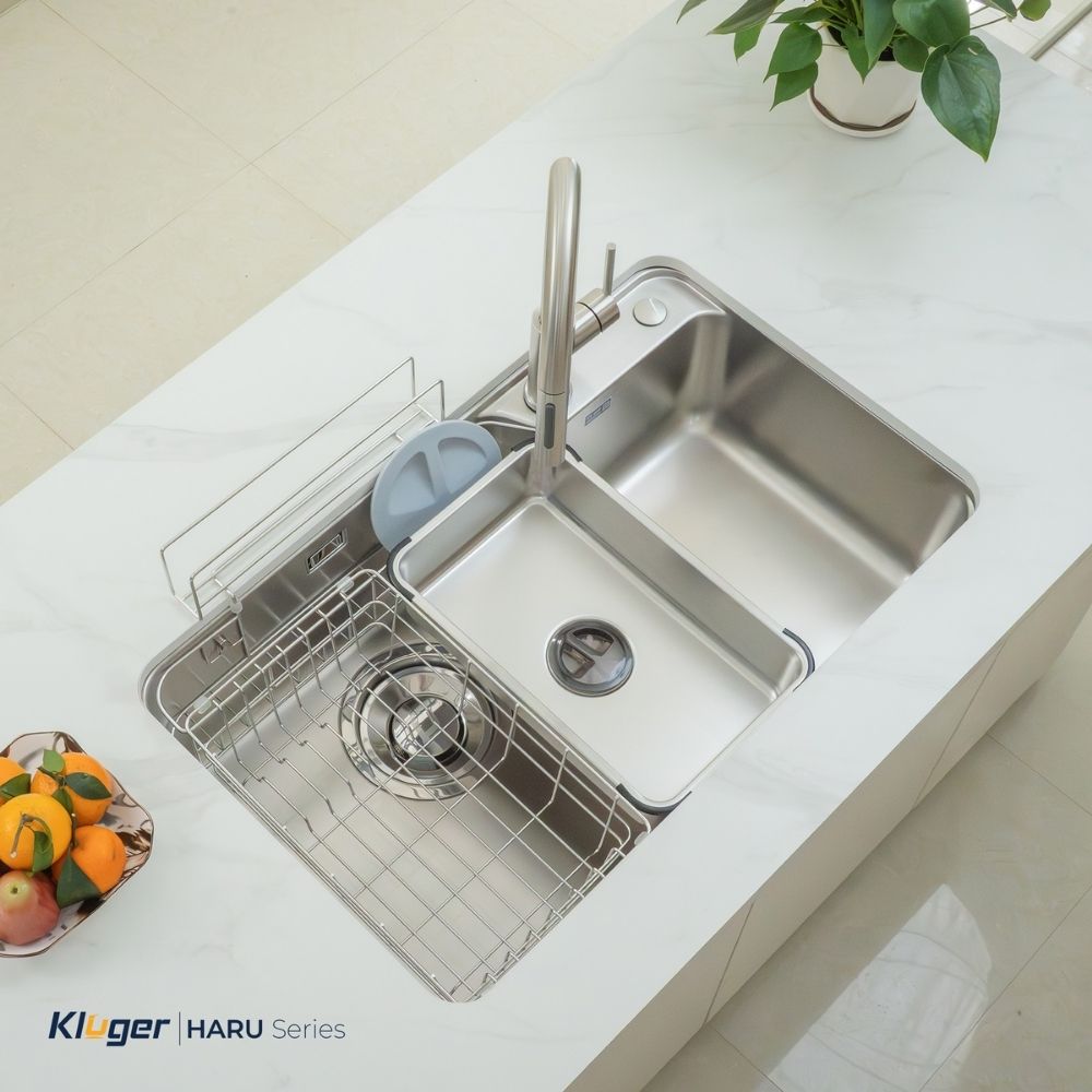 Chậu rửa chén Posco 304 Satin trơn Kluger KH8050ST Plus