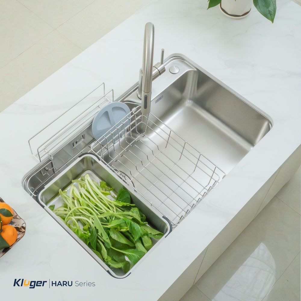 Chậu rửa chén Posco 304 Satin trơn Kluger KH8050ST Plus