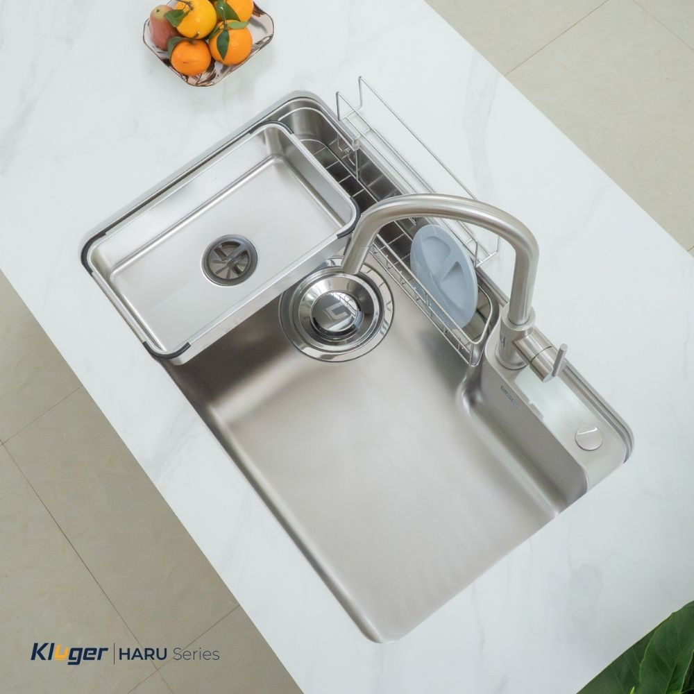 Chậu rửa chén Posco 304 Satin trơn Kluger KH8050ST Plus
