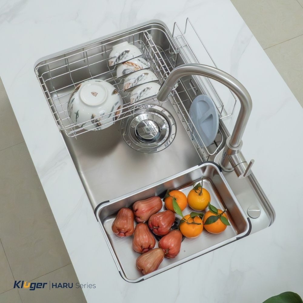 Chậu rửa chén Posco 304 Satin trơn Kluger KH8050ST Plus