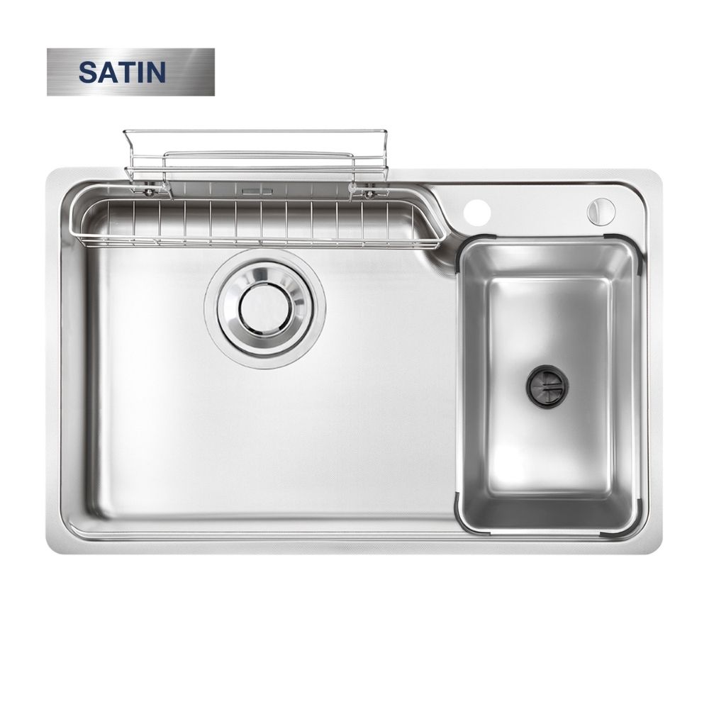 Chậu rửa chén Posco 304 Satin trơn Kluger KH8050ST Plus
