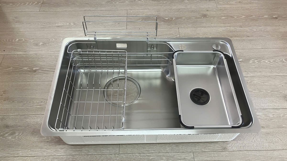 Chậu rửa chén Posco 304 Satin trơn Kluger KH8050ST Plus