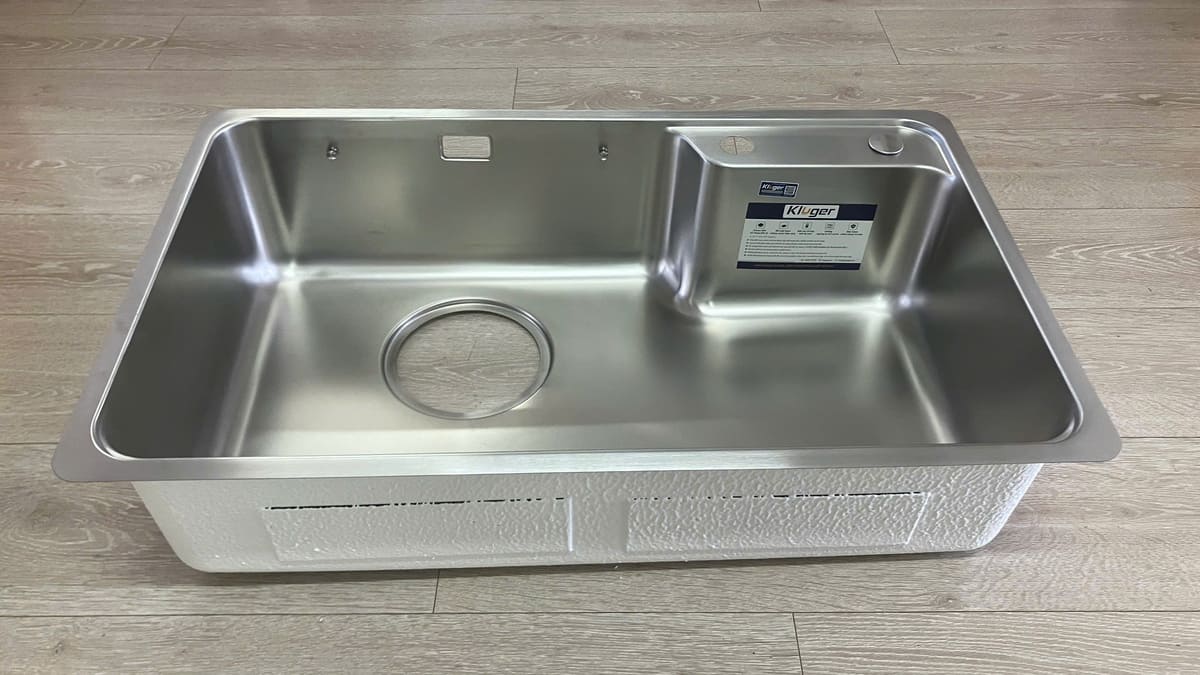 Chậu rửa chén Posco 304 Satin trơn Kluger KH8050ST Plus