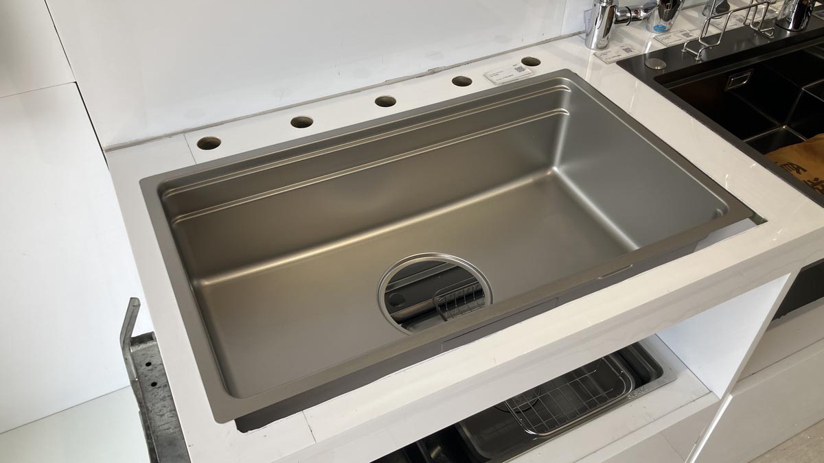 Chậu rửa chén Posco 304 Linen dập nổi Kluger KG7644FS Basic