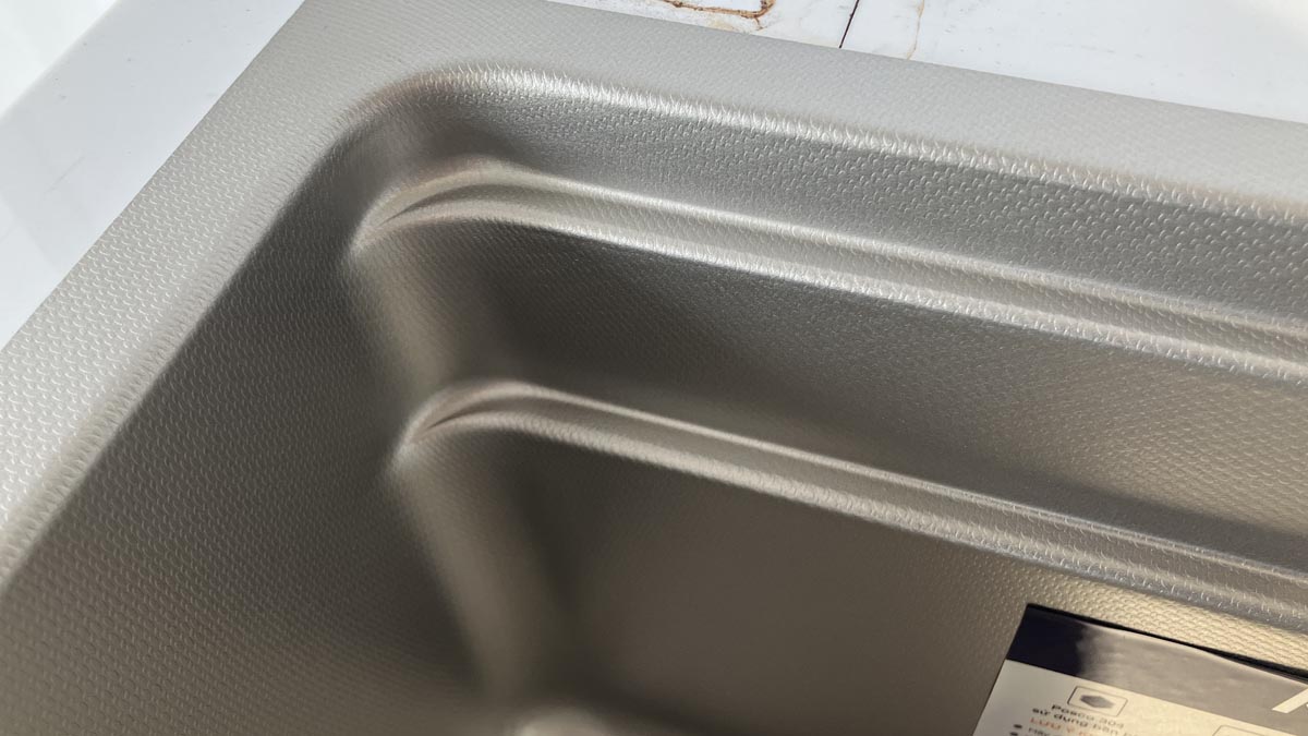 Chậu rửa chén Posco 304 Linen dập nổi Kluger KG7644FS Plus