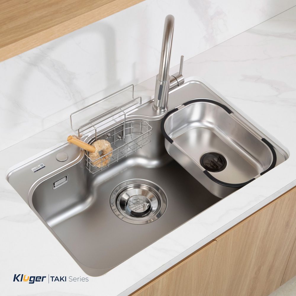 Chậu rửa chén Posco 304 Linen dập nổi Kluger KT8050FS – S80 Plus