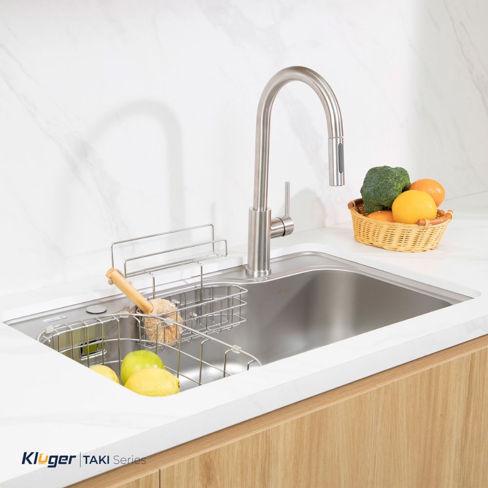 Chậu rửa chén Posco 304 Linen dập nổi Kluger KT8050FS – S80 Plus
