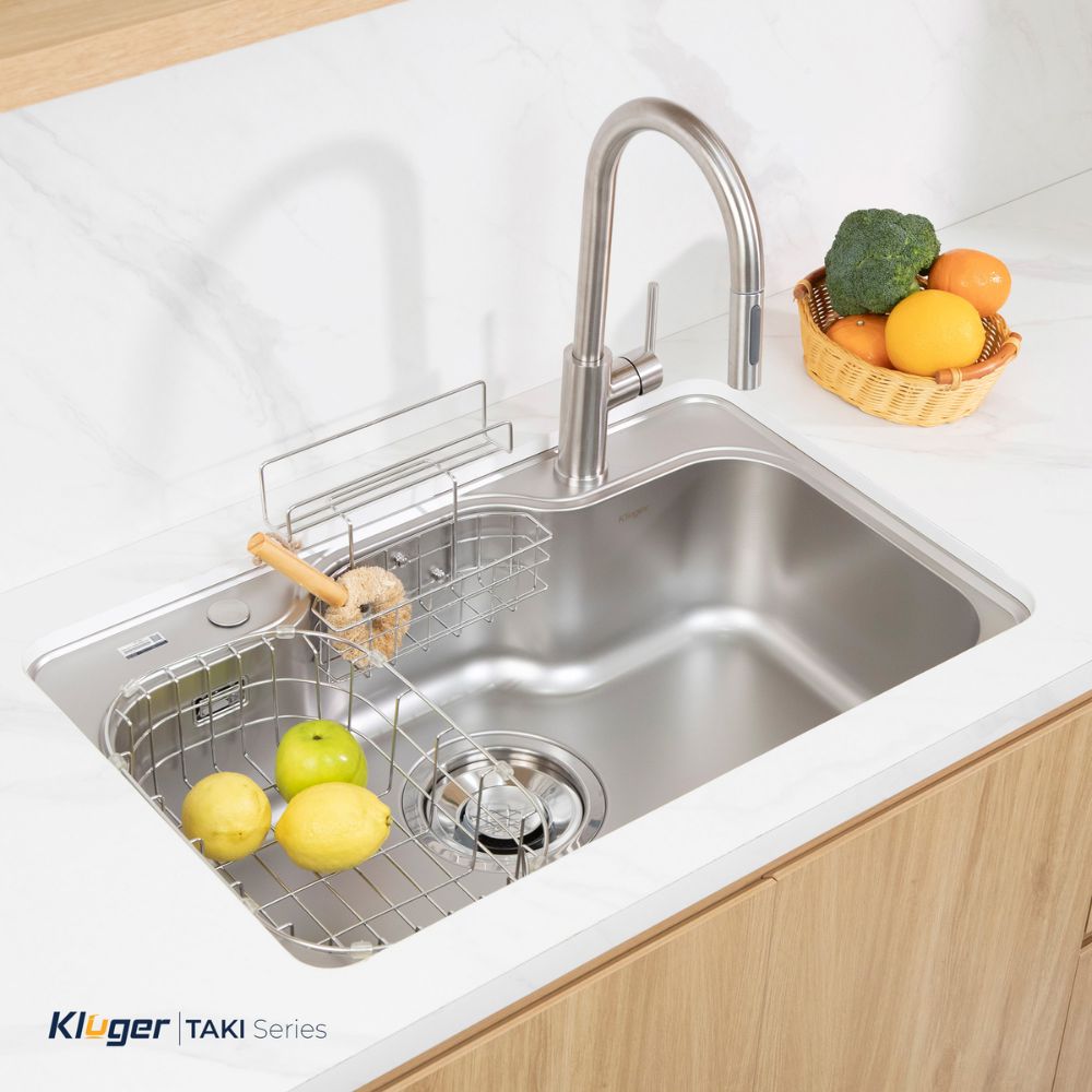 Chậu rửa chén Posco 304 Linen dập nổi Kluger KT8050FS – S80 Plus