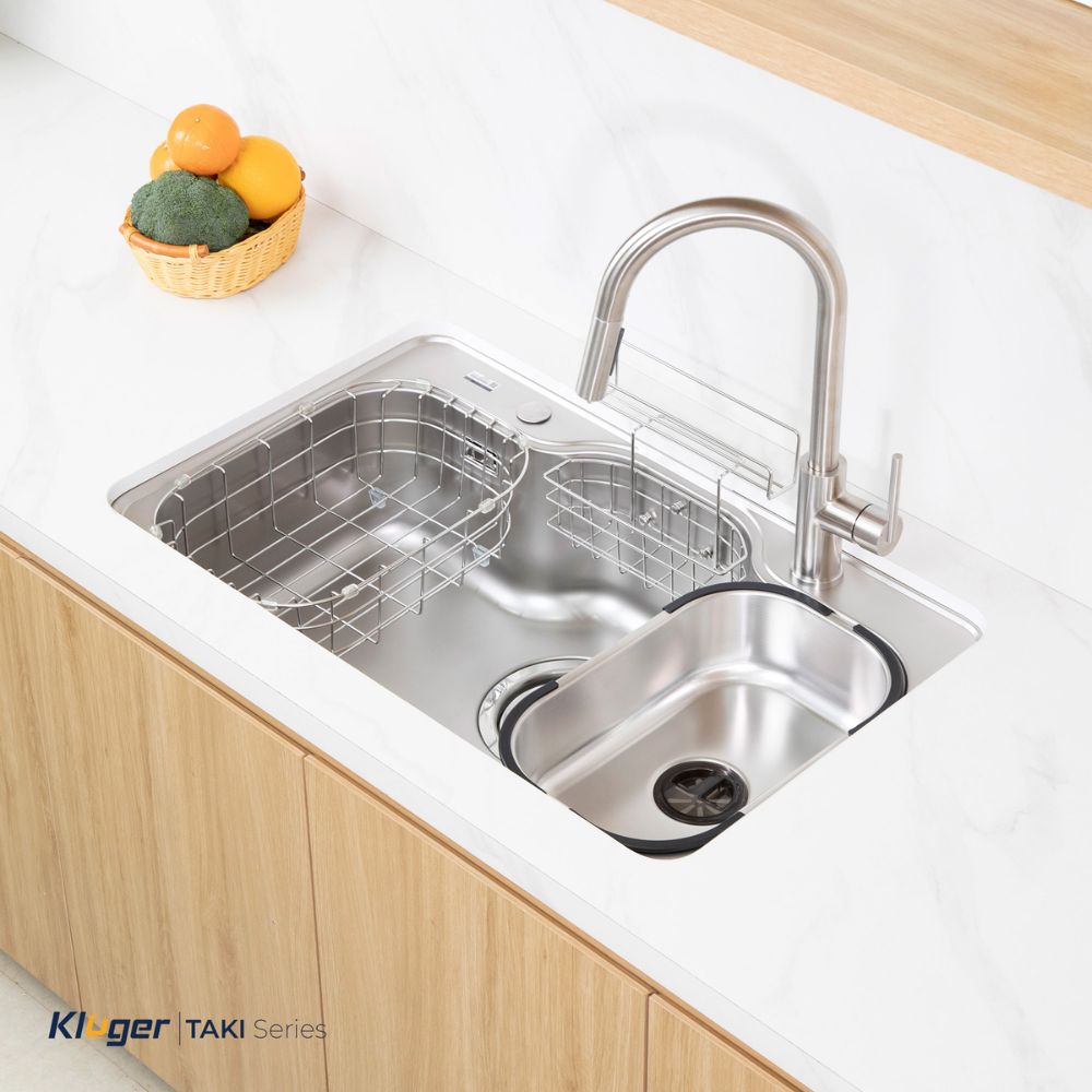 Chậu rửa chén Posco 304 Linen dập nổi Kluger KT8050FS – S80 Plus
