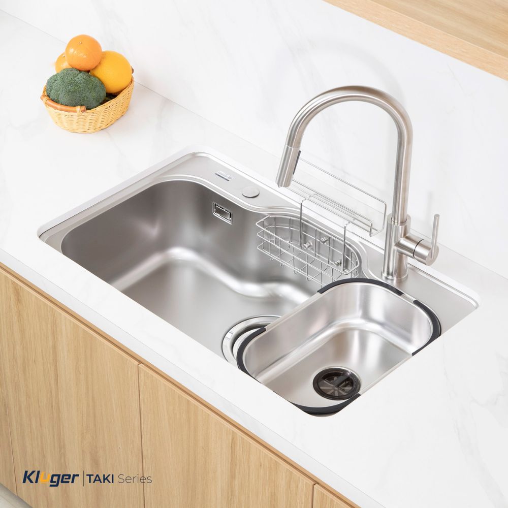Chậu rửa chén Posco 304 Linen dập nổi Kluger KT8050FS – S80 Plus