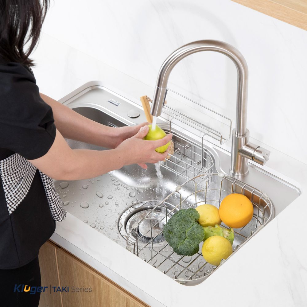 Chậu rửa chén Posco 304 Linen dập nổi Kluger KT8050FS – S80 Plus