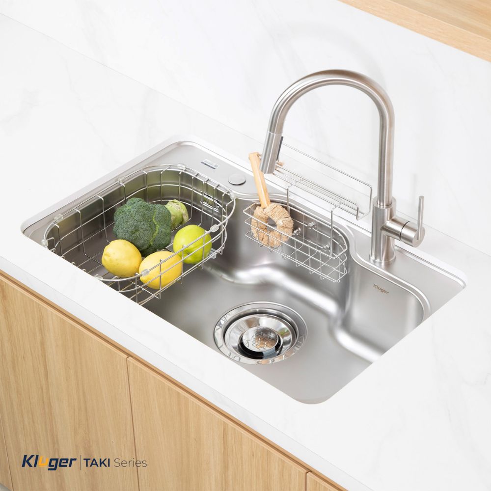 Chậu rửa chén Posco 304 Linen dập nổi Kluger KT8050FS – S80 Plus