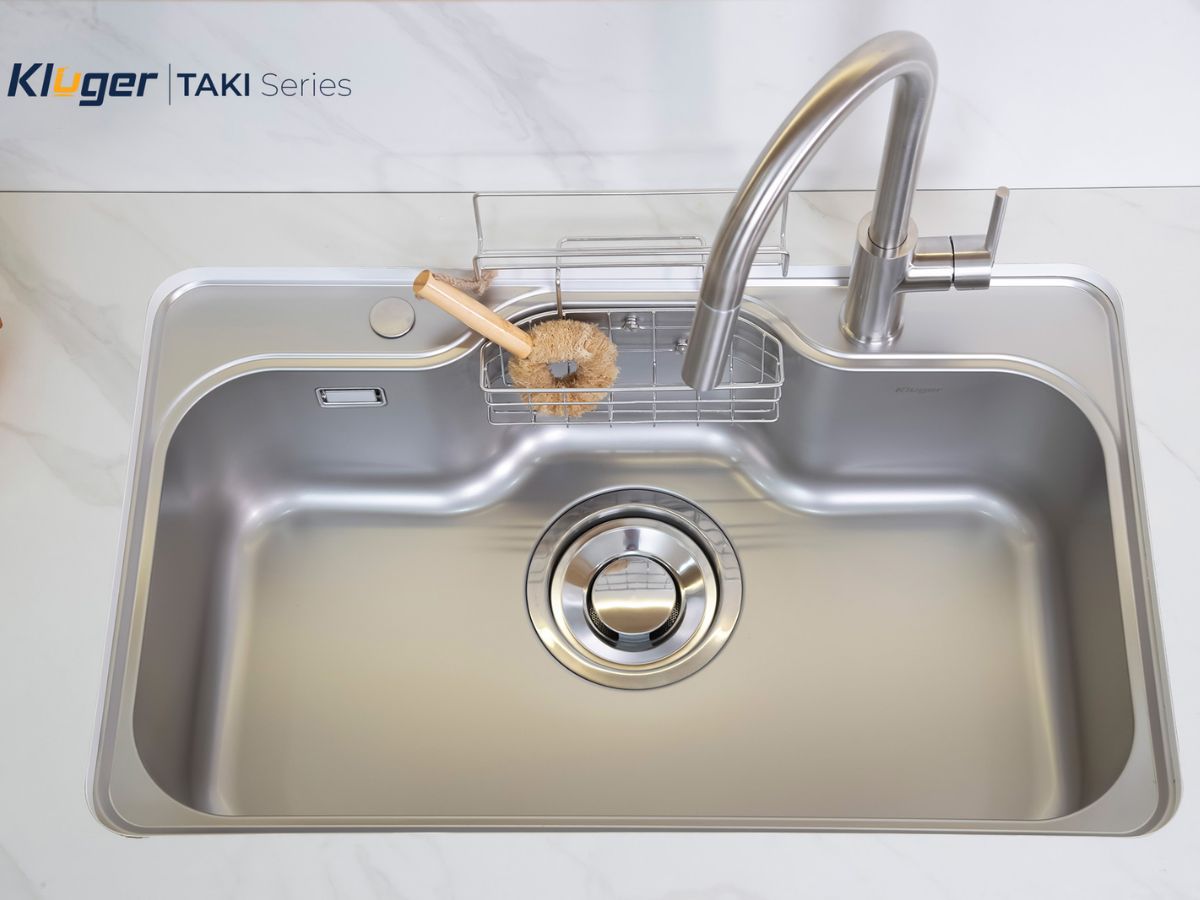 Chậu rửa chén Posco 304 Super Linen dập nổi Kluger KT8050SL Plus