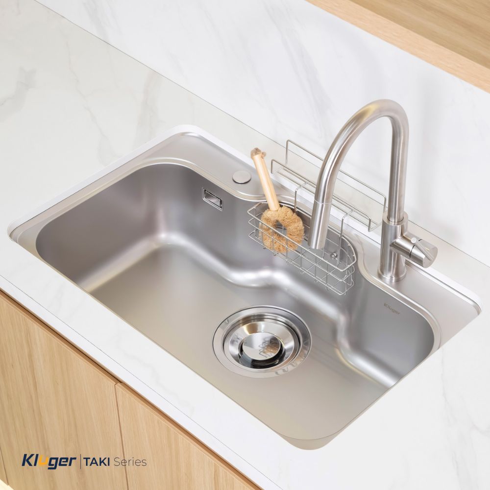 Chậu rửa chén Posco 304 Super Linen dập nổi Kluger KT8050SL Plus