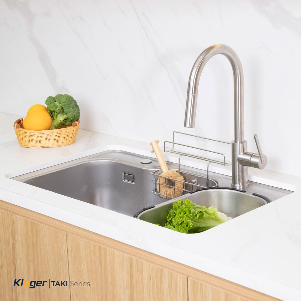 Chậu rửa chén Posco 304 Super Linen dập nổi Kluger KT8050SL Plus