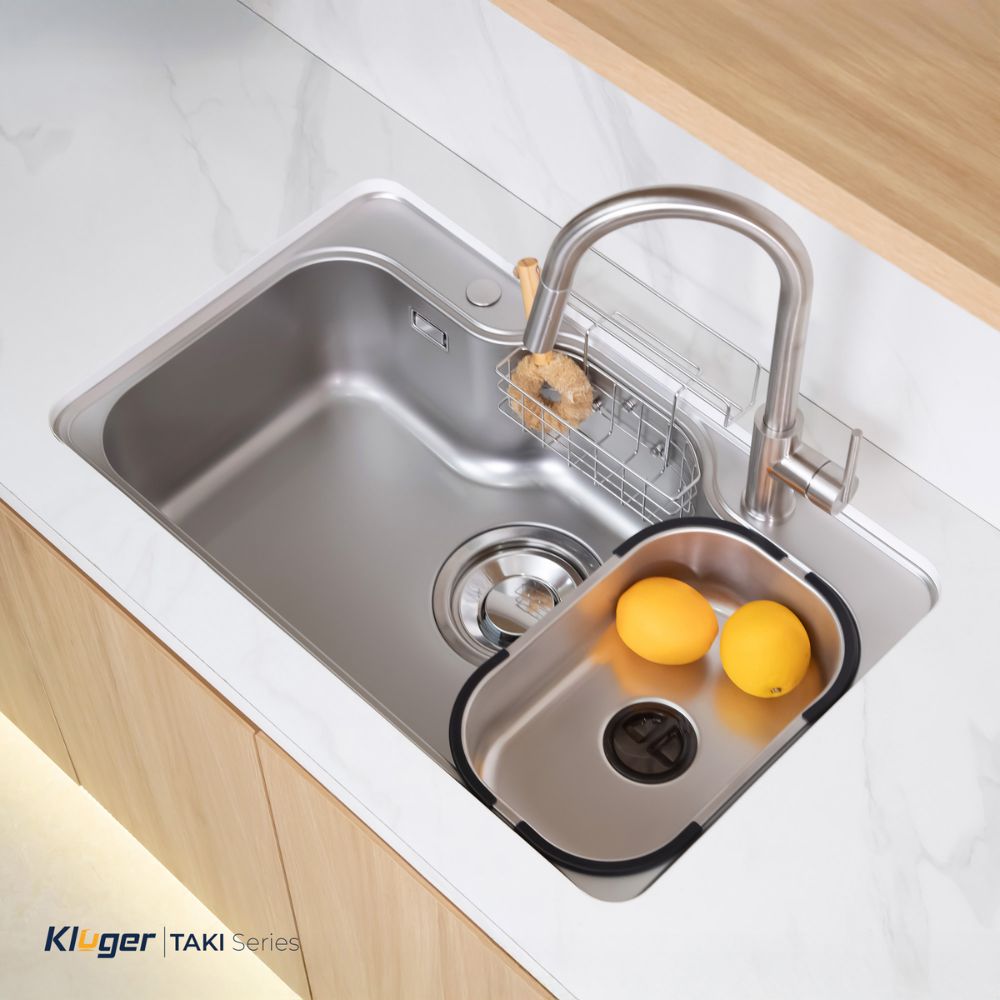 Chậu rửa chén Posco 304 Super Linen dập nổi Kluger KT8050SL Plus