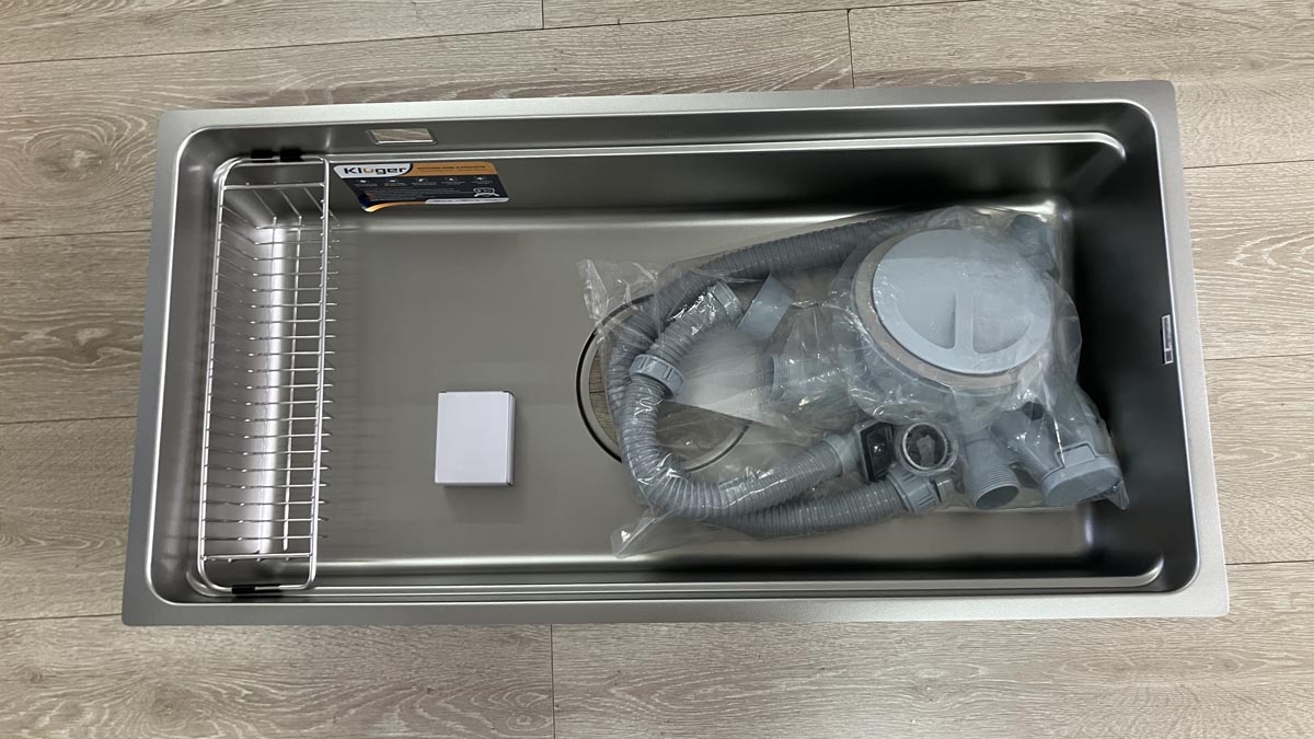 Chậu rửa chén Posco 304 Linen dập nổi Kluger KU8844FS Basic