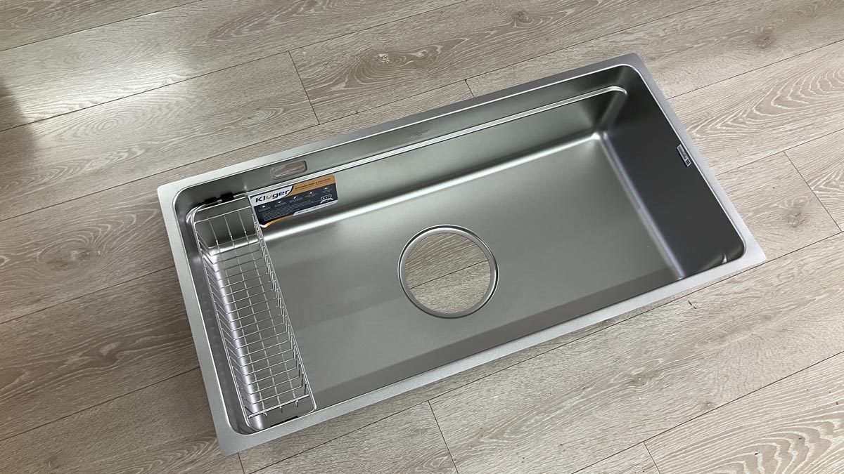 Chậu rửa chén Posco 304 Linen dập nổi Kluger KU8844FS Basic