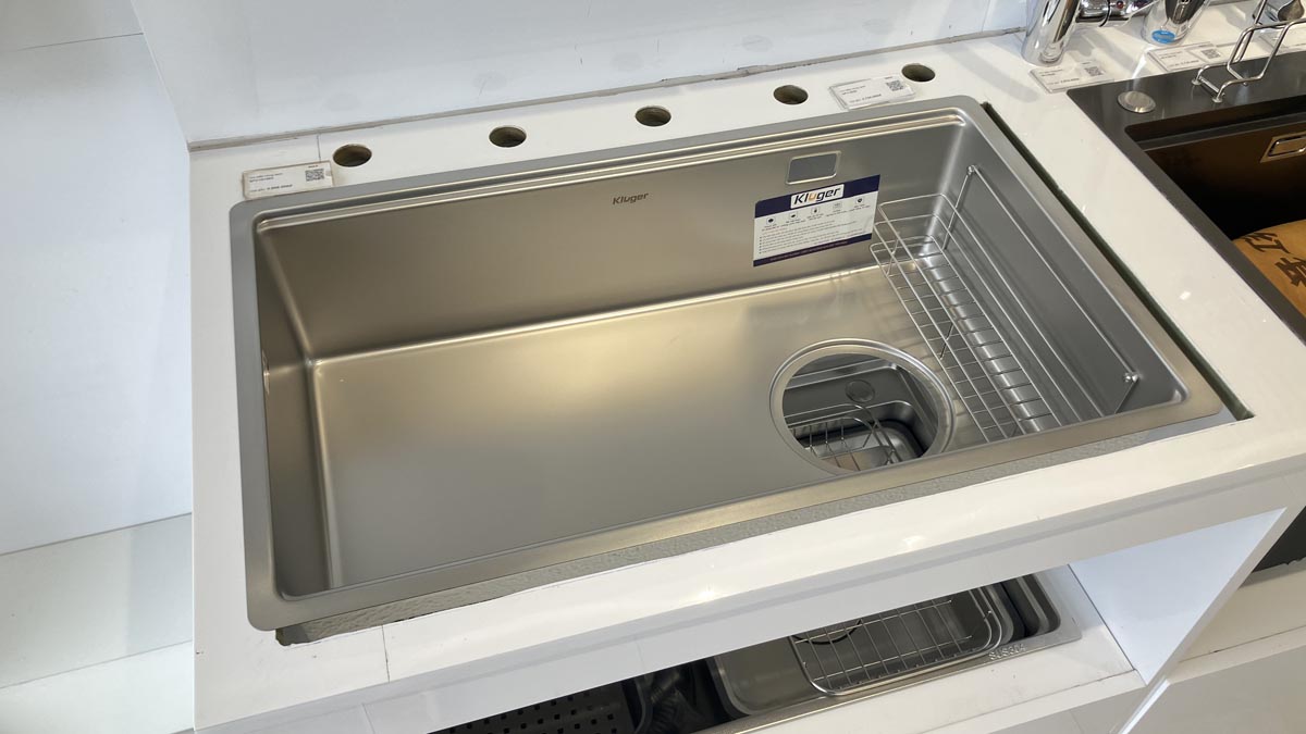 Chậu rửa chén Posco 304 Super Linen dập nổi Kluger KY7545SL Basic