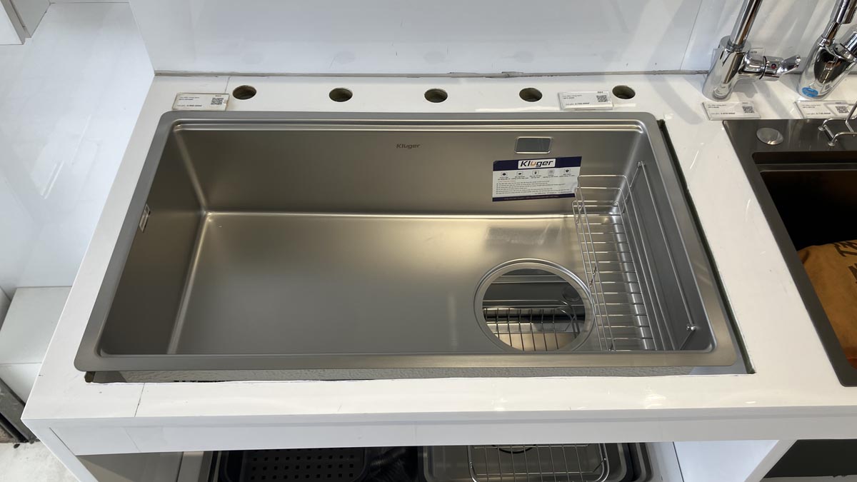 Chậu rửa chén Posco 304 Super Linen dập nổi Kluger KY7545SL Basic