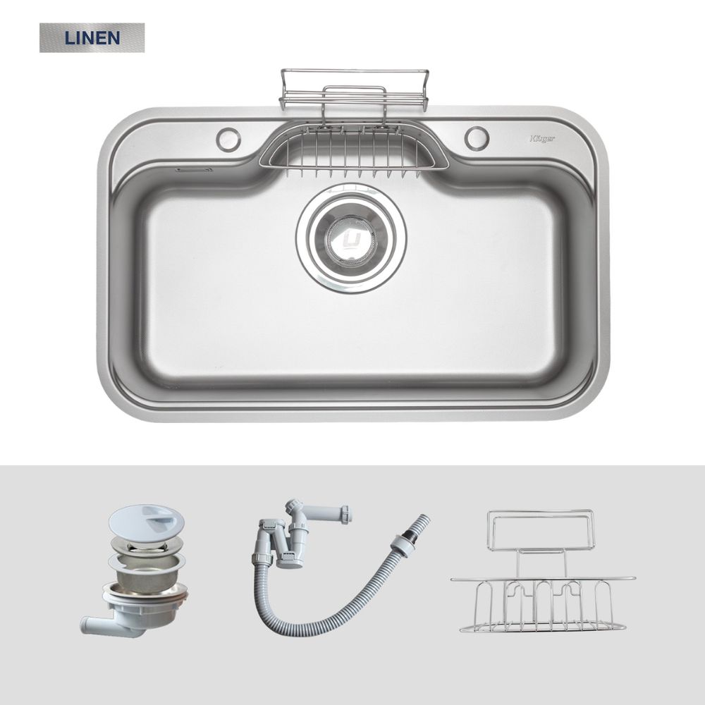 Chậu rửa chén Posco 304 Linen dập nổi Kluger KT7848FS - Basic