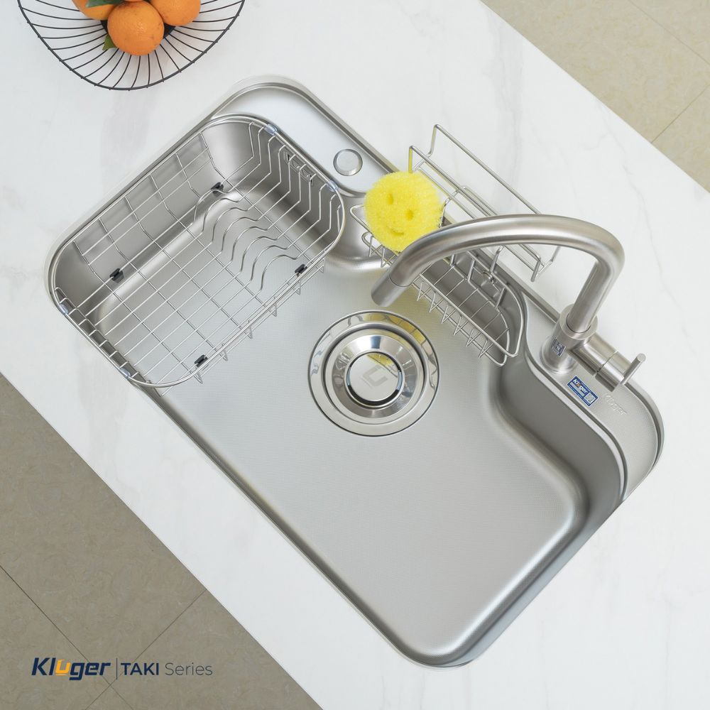 Chậu rửa chén Posco 304 Linen dập nổi Kluger KT7848FS - Plus