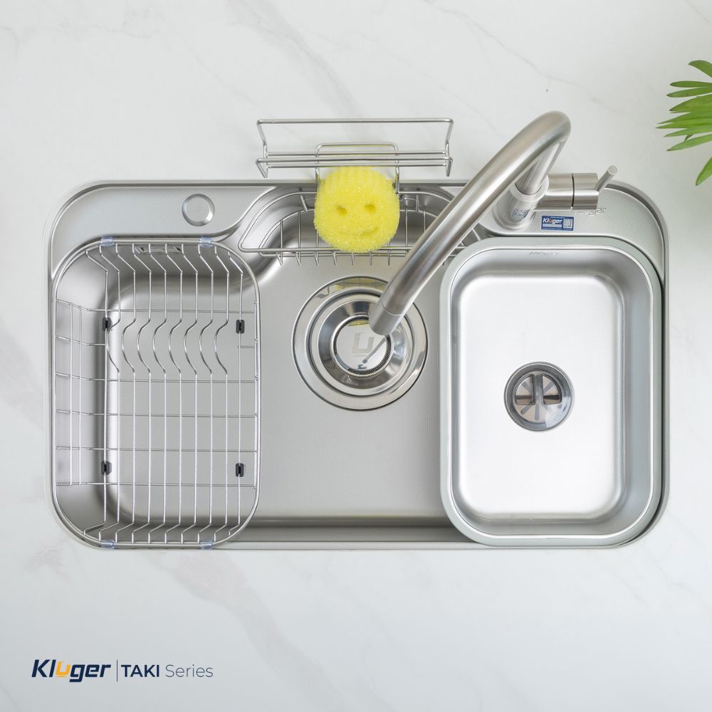 Chậu rửa chén Posco 304 Linen dập nổi Kluger KT7848FS - Plus