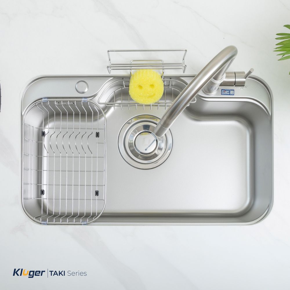 Chậu rửa chén Posco 304 Linen dập nổi Kluger KT7848FS - Plus