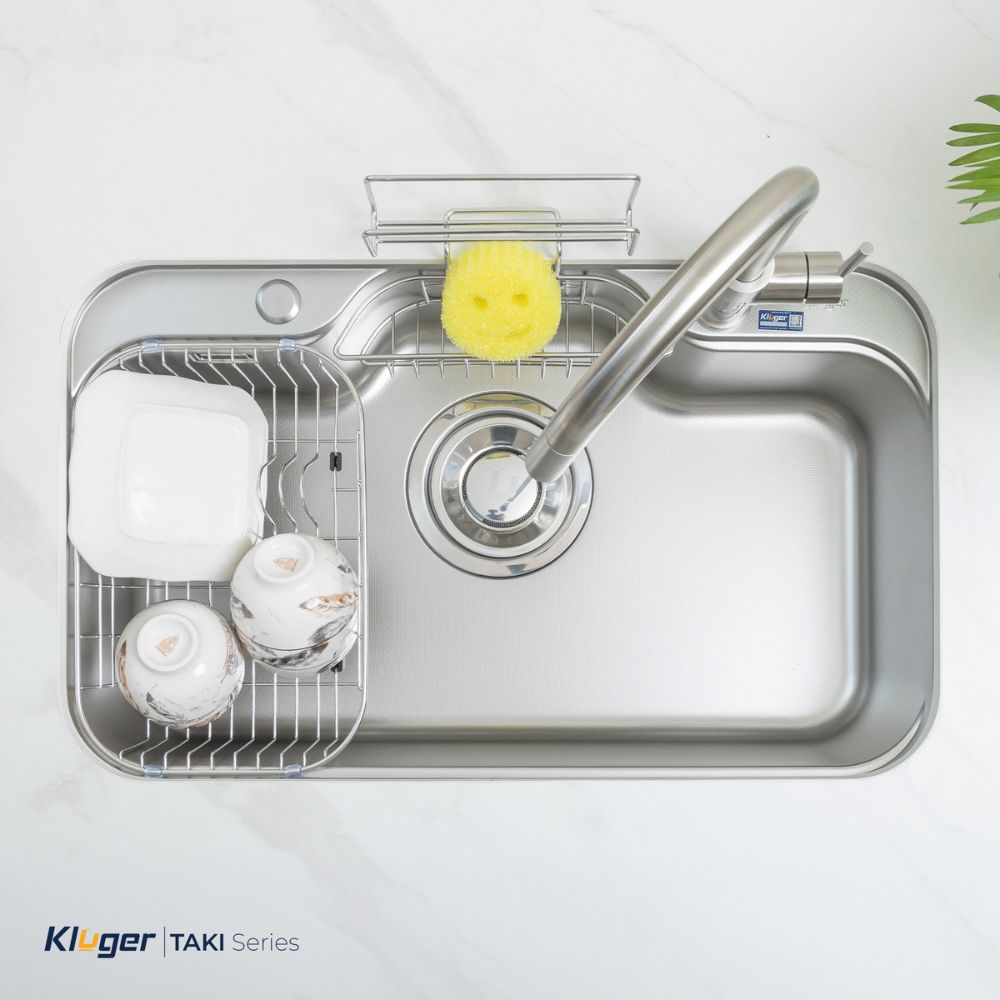 Chậu rửa chén Posco 304 Linen dập nổi Kluger KT7848FS - Plus