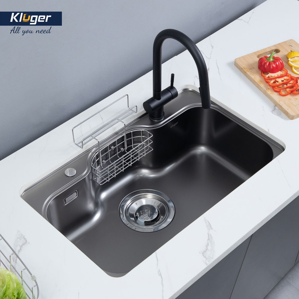 Chậu rửa chén Posco 304 Linen dập nổi KLUGER KT8050FB-S80 (TAKI Series)