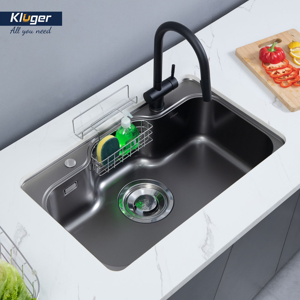 Chậu rửa chén Posco 304 Linen dập nổi KLUGER KT8050FB-S80Plus (TAKI Series)