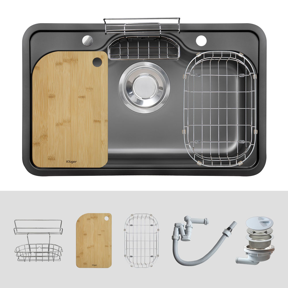 Chậu rửa chén Posco 304 Linen dập nổi KLUGER KT8050FB-S80Plus (TAKI Series)