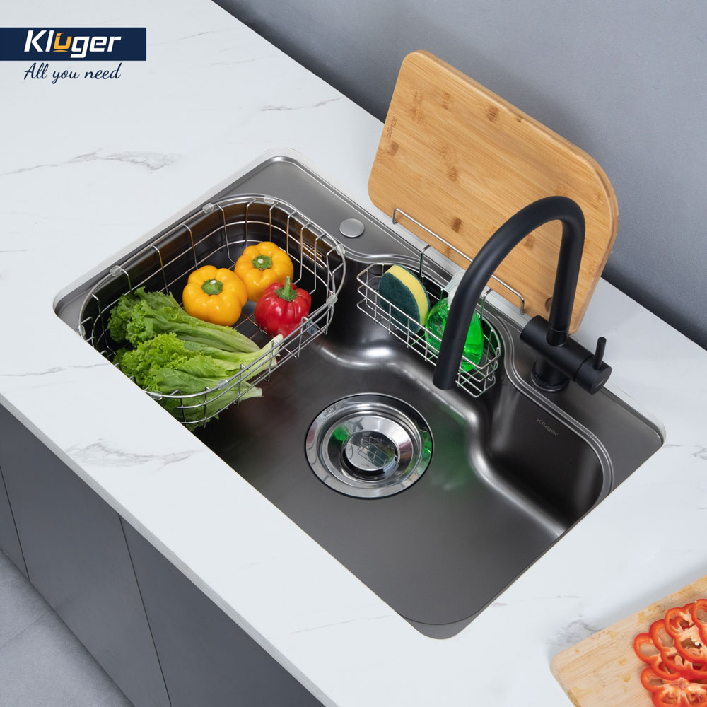 Chậu rửa chén Posco 304 Linen dập nổi KLUGER KT8050FB-S80Plus (TAKI Series)