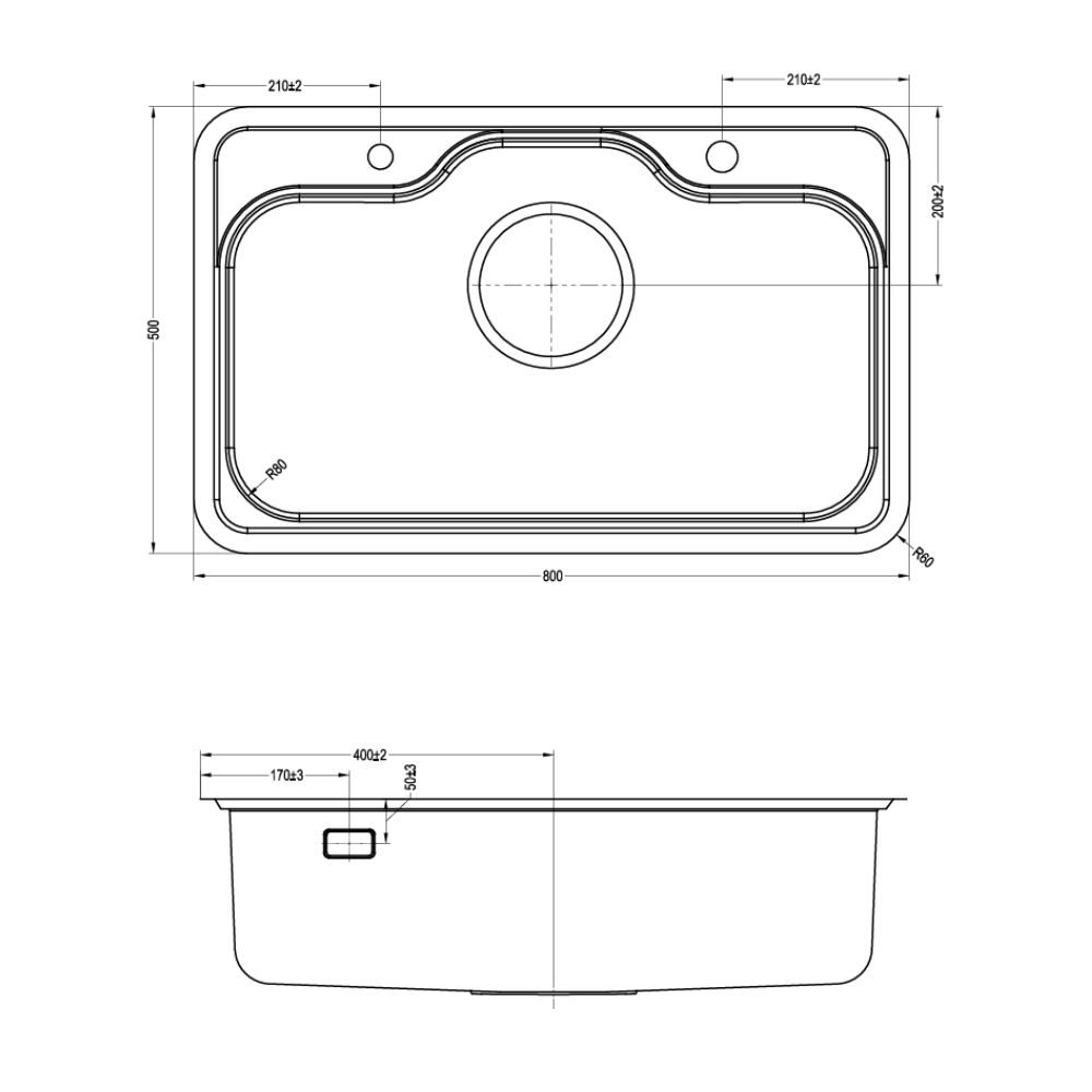 Chậu rửa chén Posco 304 Linen dập nổi KLUGER KT8050FB-S80Plus (TAKI Series)