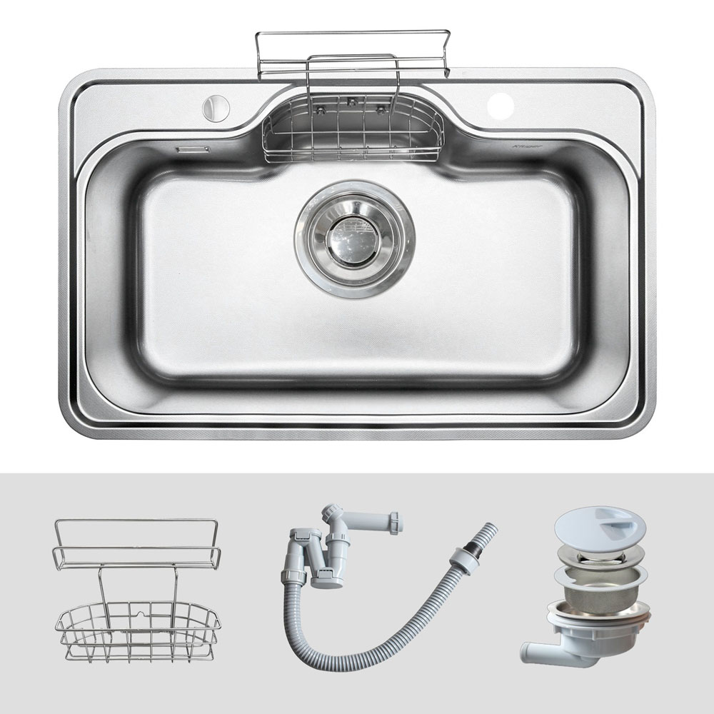 Chậu rửa chén Posco 304 Linen dập nổi KLUGER KT8050FS-S80 (TAKI Series)