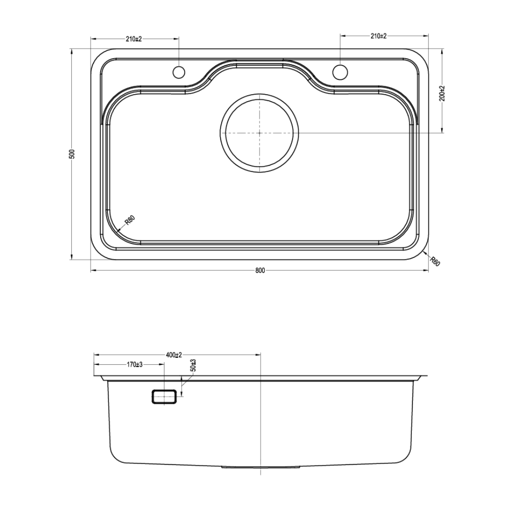 Chậu rửa chén Posco 304 Linen dập nổi KLUGER KT8050FS-S80 (TAKI Series)